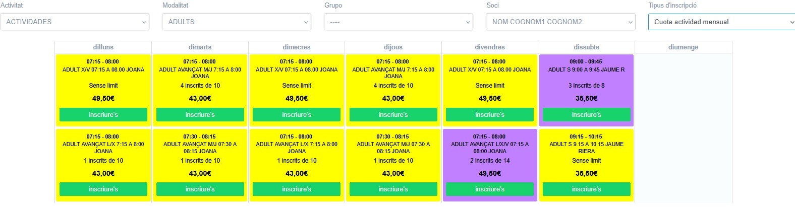 Confirmació d'inscripció